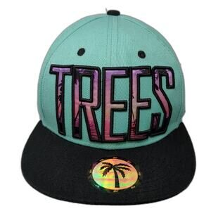 Trees Blvd Snapback Cap Blue One Size Adjustable Embroidered 6 Panel Wool